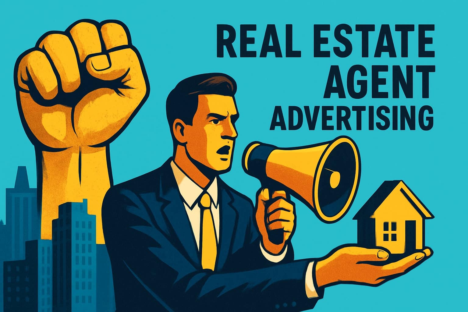 TCS-Jennifer-6 Real estate agent with bullhorn