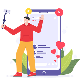 Man doing a live stream