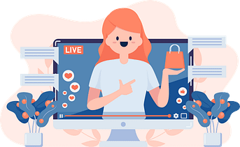 Woman selling a product online