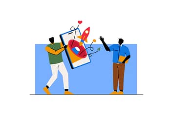 Two men seeing growth on the internet