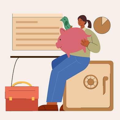 Girl enjoying banking services