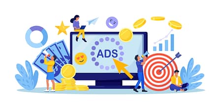 Team of people adjusting digital ads