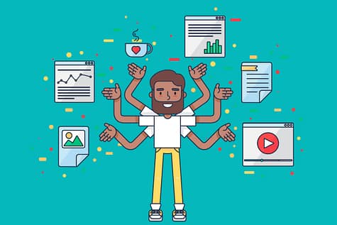 6-armed SEO specialist