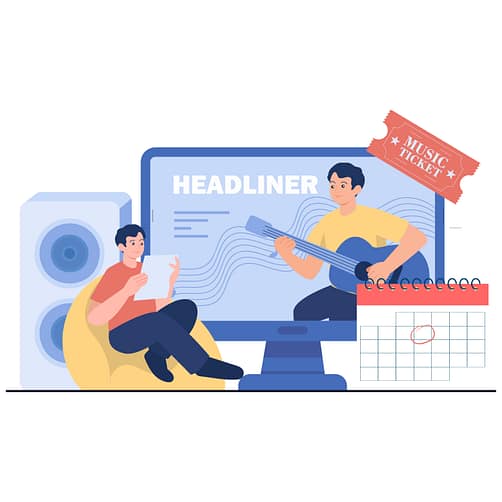 Man watching online concert