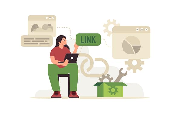 SEO person showing a backlink