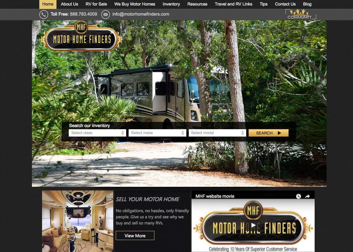 MHF Home Page Screen Capture